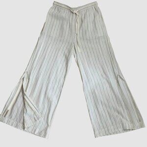 INTIMATELY FREE PEOPLE Striped 100% Cotton Wide Leg Slit Hem Cropped Pants XS